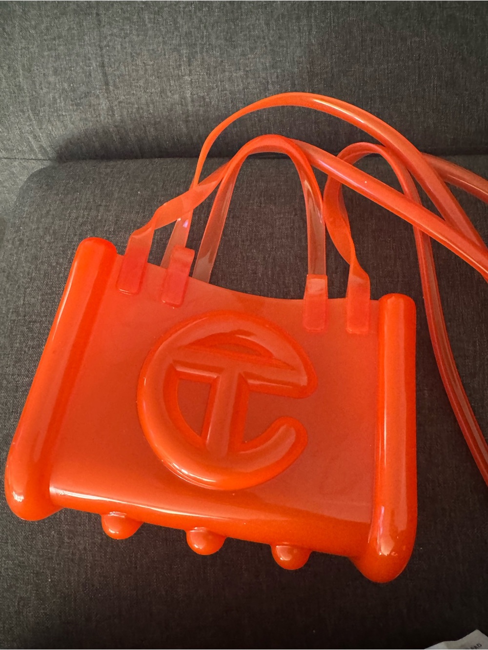 Telfar x Melisss Orange small jelly shopper